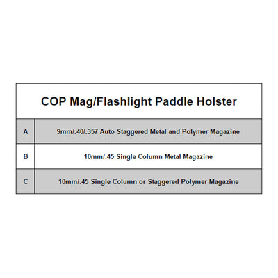 COP Magazine/Flashlight Paddle Holster