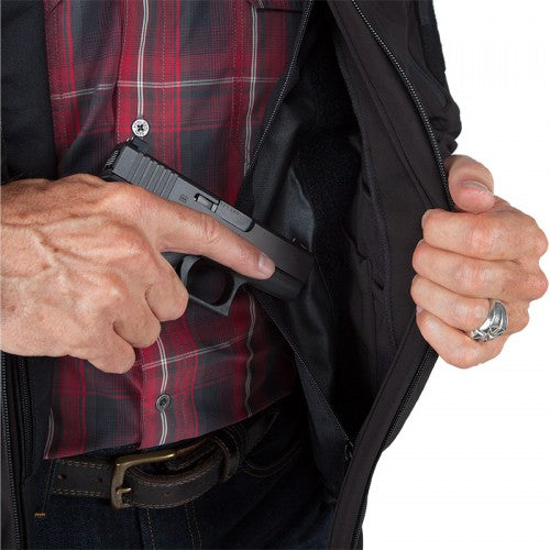 Jacket with clearance concealed carry pocket